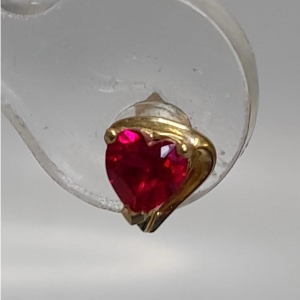10K Gold Lab? Ruby Jewelry Set - Picture 9 of 16